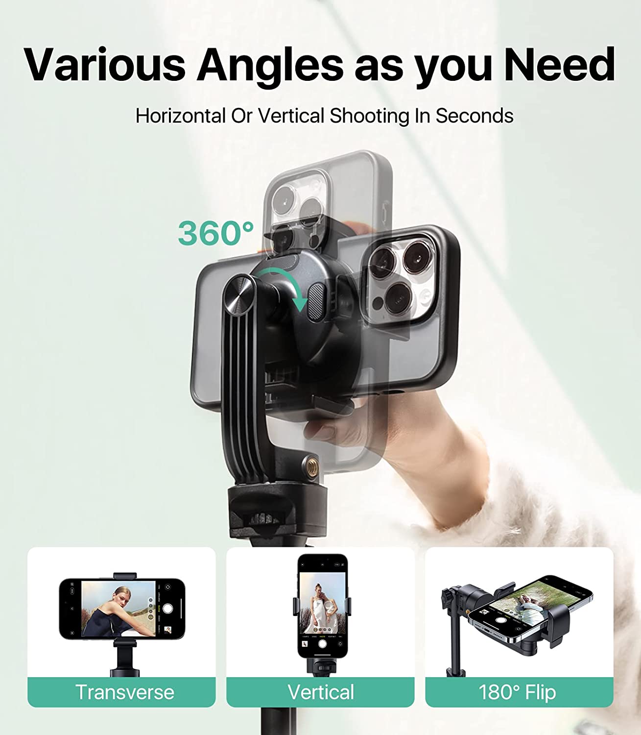 andobil Trípode magnético de 67.15 pulgadas para iPhone, trípode de  aluminio estable para cámara, soporte de trípode para teléfono celular con  control