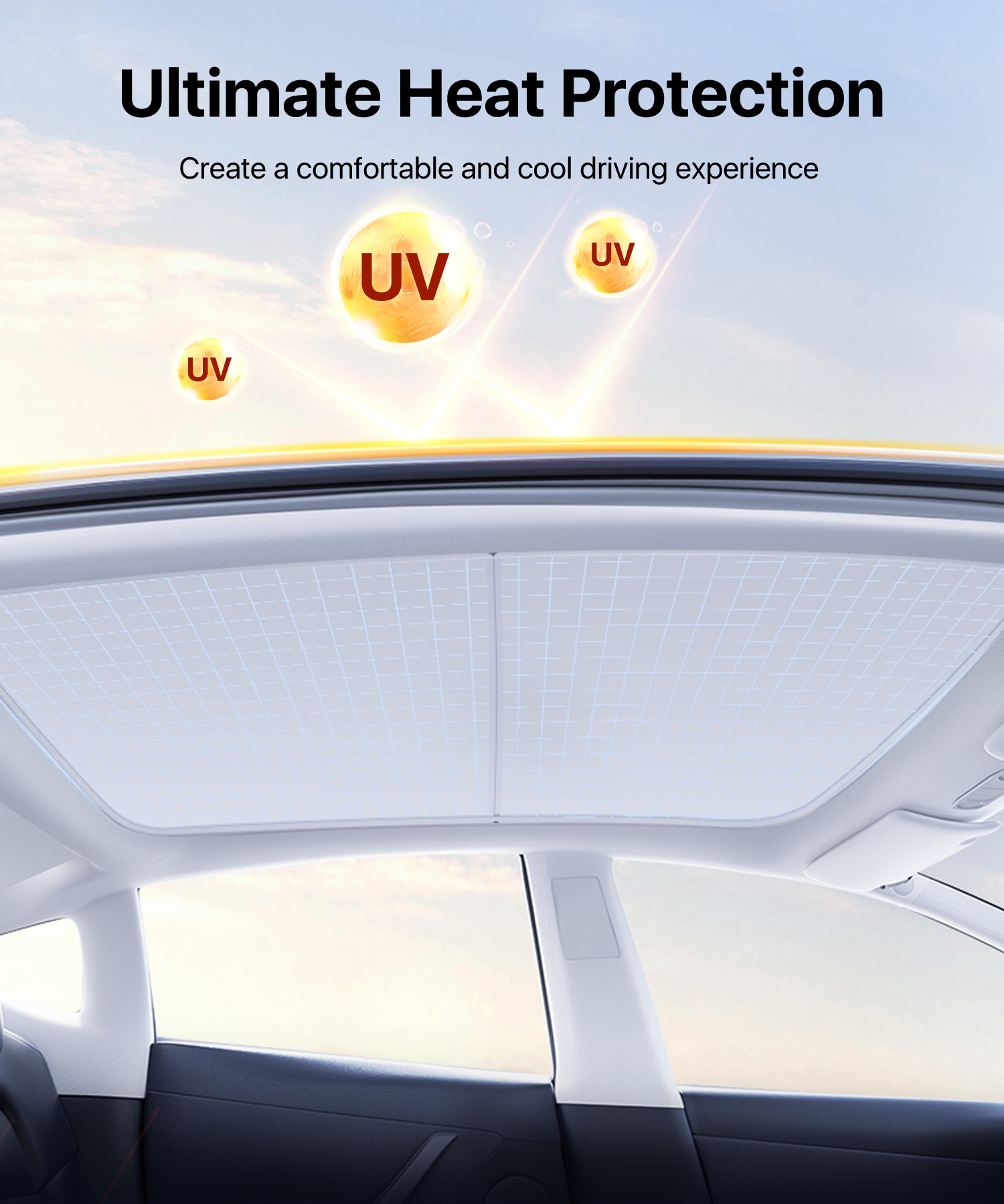 Andobil Tesla Model 3 roof Sunshade - Free Your Hands, Enjoy Your Life