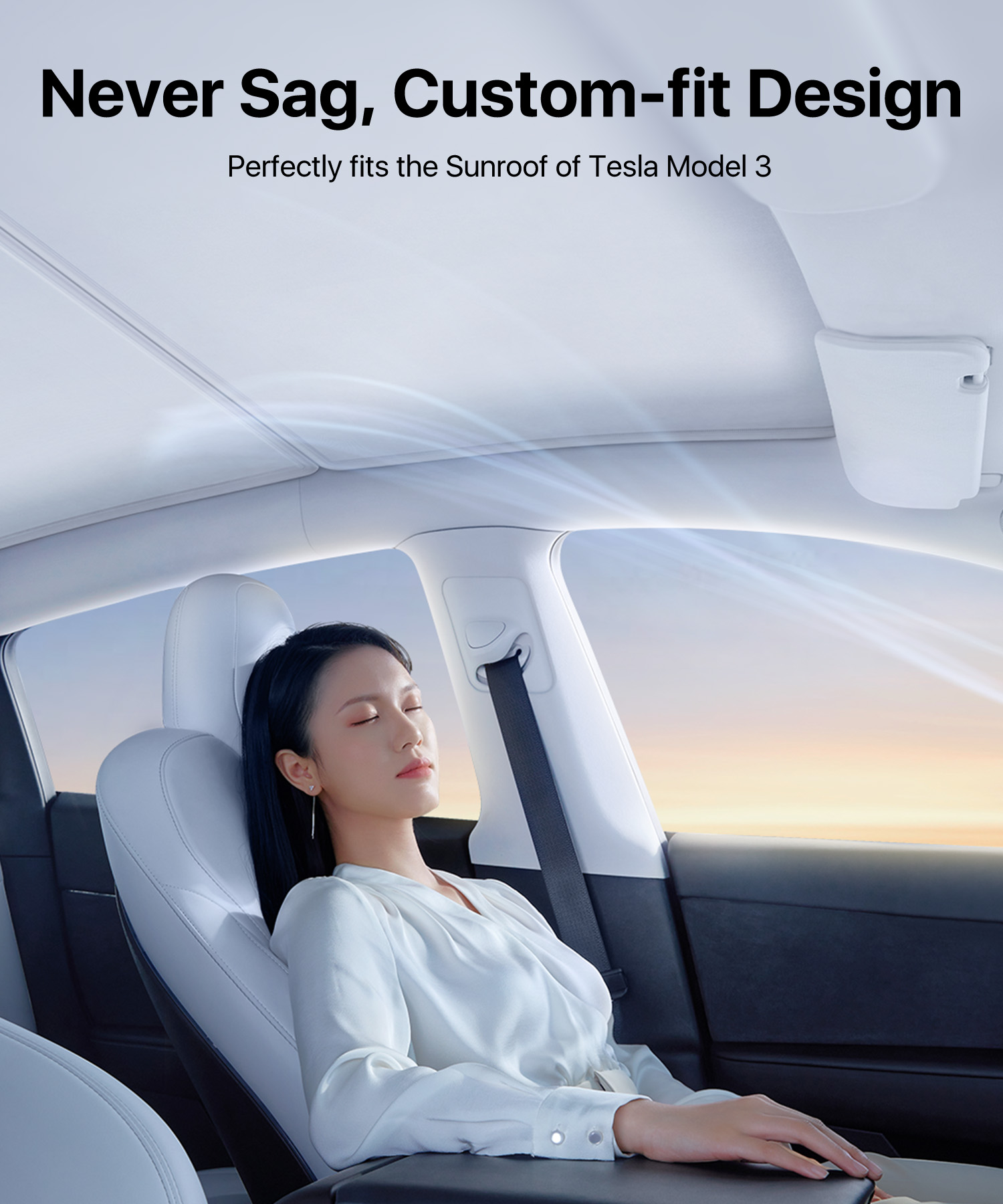 Andobil Tesla Model 3 roof Sunshade - Free Your Hands, Enjoy Your Life
