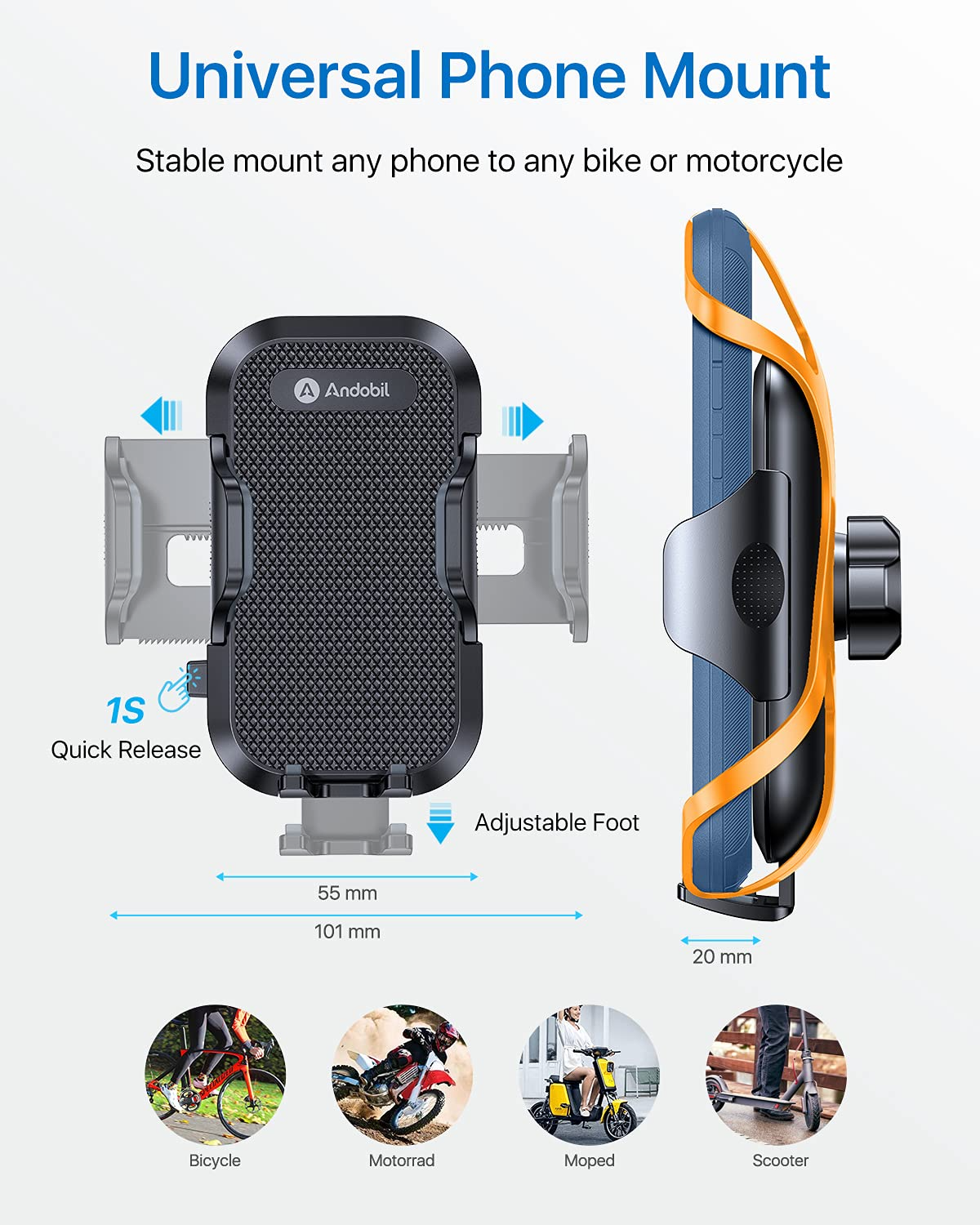 HUMBLE Phone Holder for Bike/Bicycle for Phones/Mobile (Up to 7 Inches)  (Updated 2023)