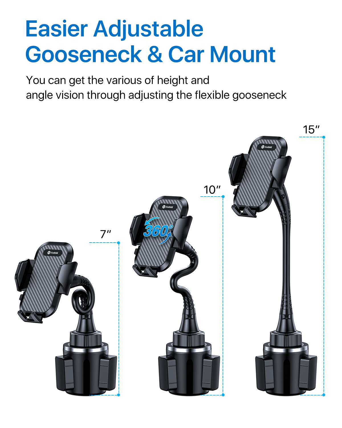 Mobile Phone Stand, Angle Adjustable Cell Phone Holder Gooseneck