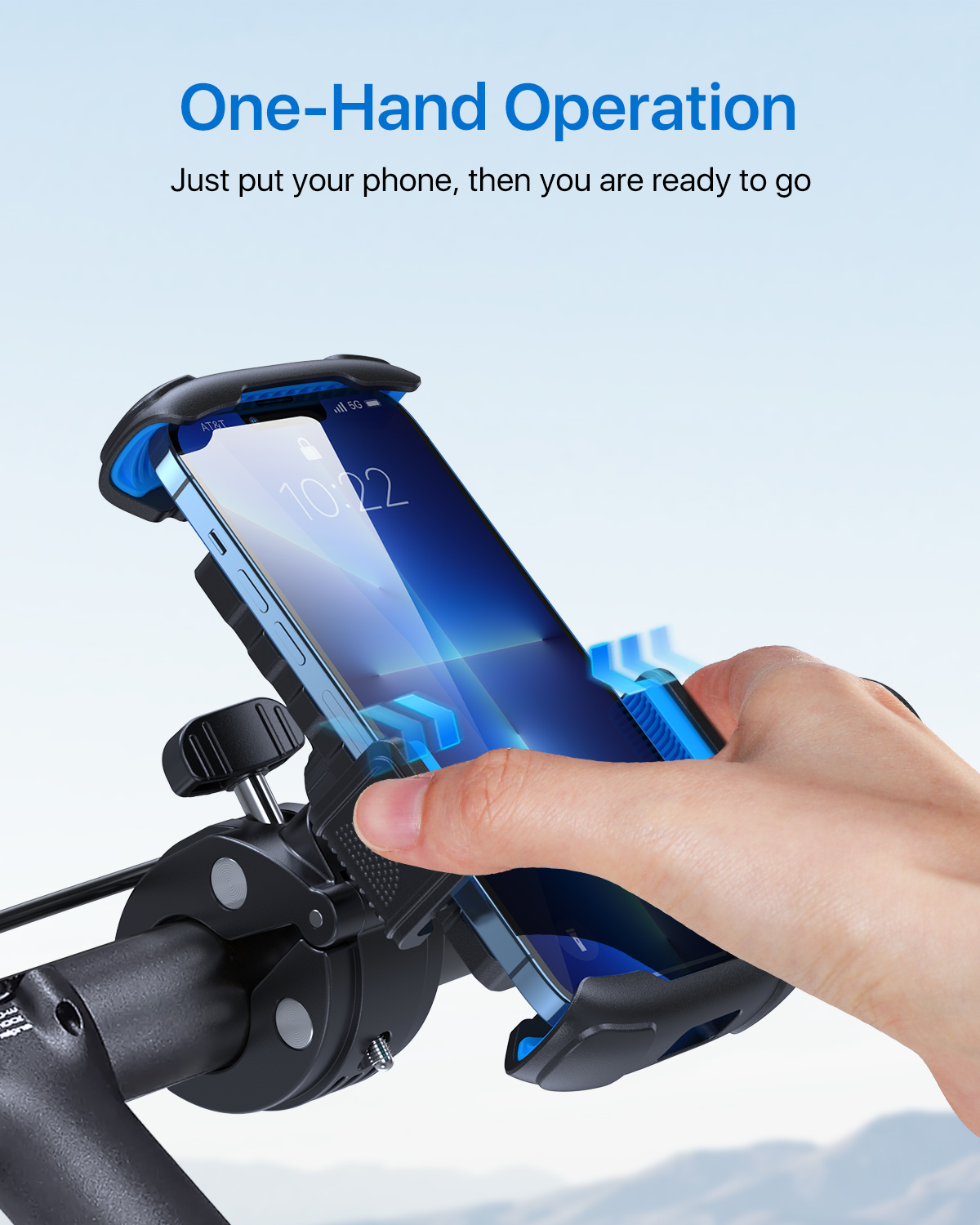 andobil Bike Phone Mount, [Super Stable & Anti Shake] Universal [Sturdy  Handlebar Clamp] Motorcycle Bicycle Bike Handlebar Cell Phone Holder
