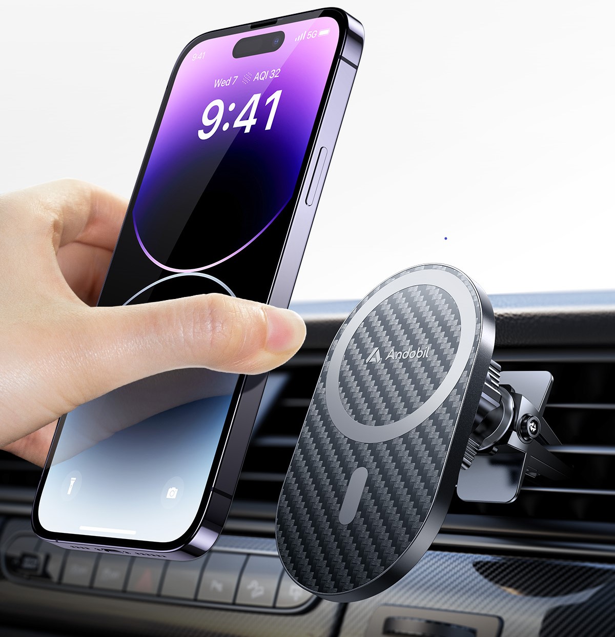 Magnet In Phonebaseus Magnetic Car Mount For Iphone - Air Vent Clip Holder,  No Wireless Charger